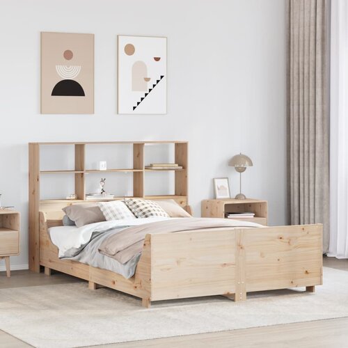vidaXL Krevet s regalom za knjige bez madraca 120x200 cm masivno drvo Cene