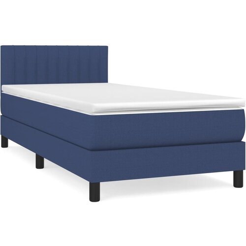 Maison Chic Box spring postelja - Vzmetna postelja z vzmetnico moder 90x190 cm blago SL13036, (21881895) Slike