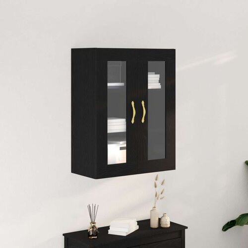  Zidni Ormar s Staklenim Vrata Crni Hrast 69 5x34x90 cm Cijene