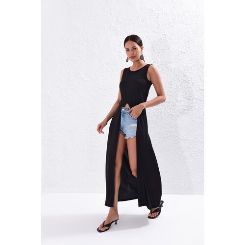 Cool &amp;amp; Sexy Women&amp;#039;s Black Long Tunic Dress YI1823 Slike