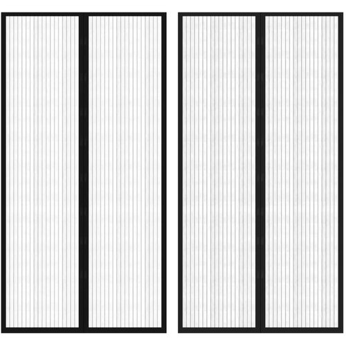  Mreža protiv insekata magnetom 2 kom 210 x 100 cm Crna Cene