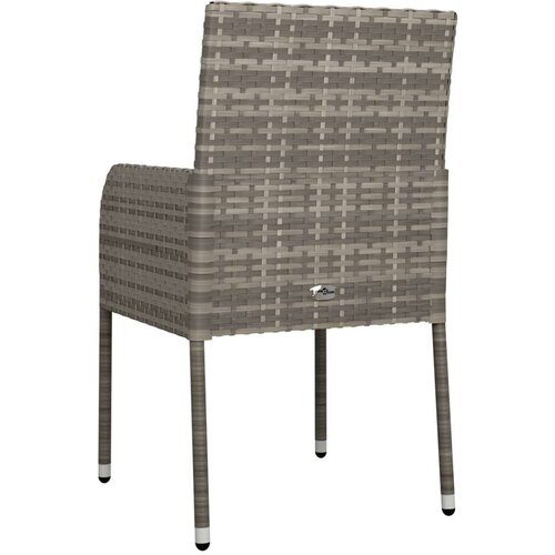  Vrtne stolice s jastucima 2 kom od poliratana sive Slike
