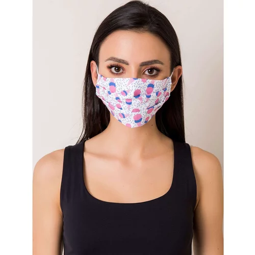 Fashion Hunters White cotton protective mask with an imprint