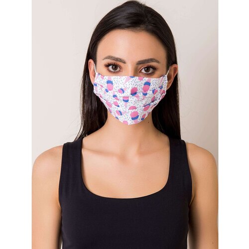 Fashion Hunters White cotton protective mask with an imprint Cene