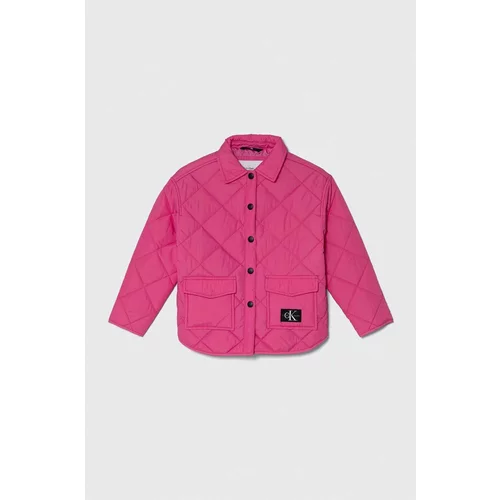 Calvin Klein Jeans Otroška jakna roza barva