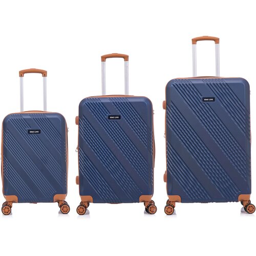 Semiline Unisex's 3-in-1 ABS Suitcases Set T5848-0 Navy Blue Cene