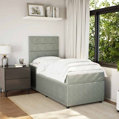 Box spring krevet s madracem svjetlosivi 80 x 200 cm bar&scaron;unasti Cijene