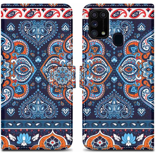  Ohišje, združljiv s Samsungom - Design Blue Mandala št. 1 - Zaščitni pokrov z magnetnim zapiranjem, funkcijo stojala in režo za kartico, (20694408) Cene