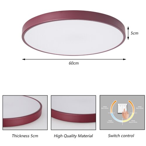  Brilagi - LED plafonsko svetlo POOL LED/60W/230V 3000/4000/6000K 60 cm bordo Slike