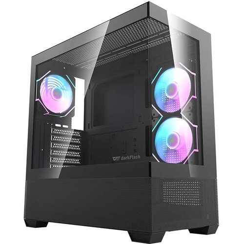 Darkflash DS900 AIR kući&amp;scaron;te + 6 ARGB ventilatora, crno, bez napajanja Slike