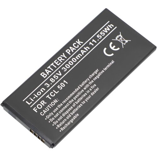 AVIZAR Li-ion baterija 3.85V za pametni telefon združljiva s TCL 501 11,55Wh 3000mAh, Črna, (5000221104) Slike