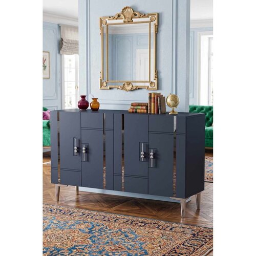 Hanah home komoda Ilay 120, 120 cm, antracit / srebrna Cene