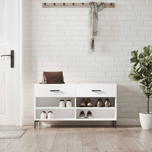 The Living Store Klop za čevlje bela 102x35x55 cm inženirski les - Klop Za Čevlje, (21437393) Cene