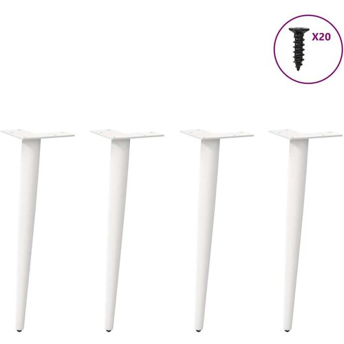 VidaXL noge za klub stolić konusnog oblika 4 kom bijele 42-43 cm čelik Slike