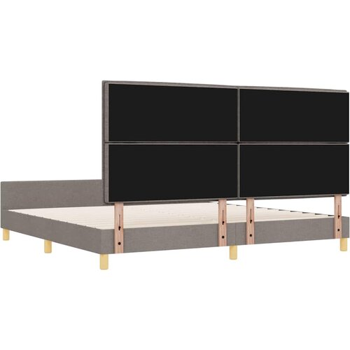  Krevetna konstrukcija Sivo-smeđa 200 x 200 cm tkanina Slike