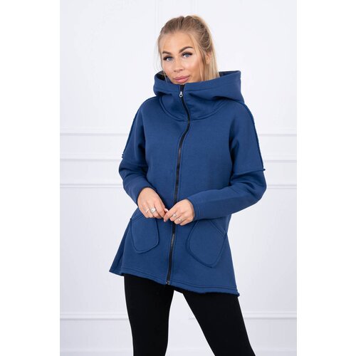 Kesi Insulated sweatshirt with a longer back and pockets jeans Cene
