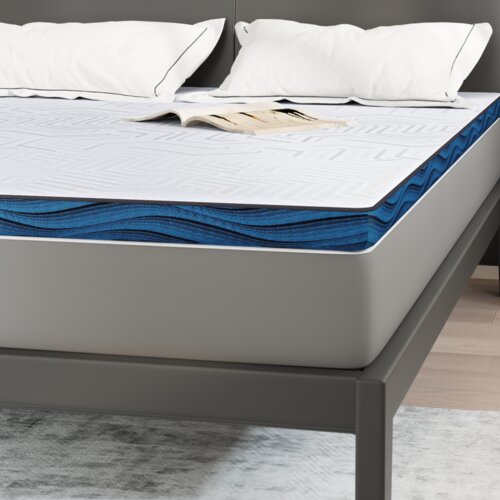 VidaXL Jastučići za madrace Bijela i Plava 140 x 190 cm Slike