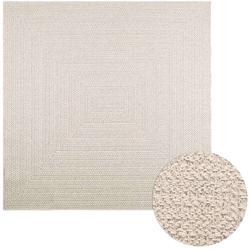  Rug "ZIZUR" Cream 200x200 cm Juta videz Notranje in zunanje Cene