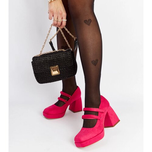Gemre Pink block heel pumps Cher Cene