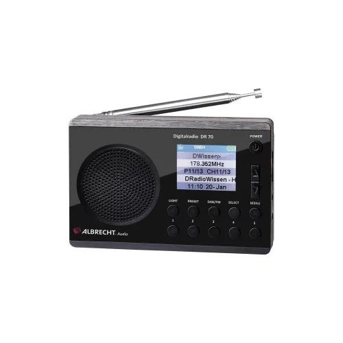 Albrecht DAB+ radio DR 70 Radio za vanjski prostor Džepna svjetiljka crna