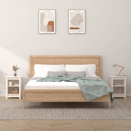 vidaXL Noćni ormarići 2 kom bijeli 40x35x55 cm od masivne borovine Cijene