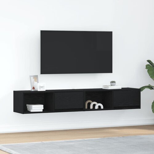 VidaXL TV ormarići 2 kom crni hrast 80x31x25,5 cm konstruiranog drva Slike