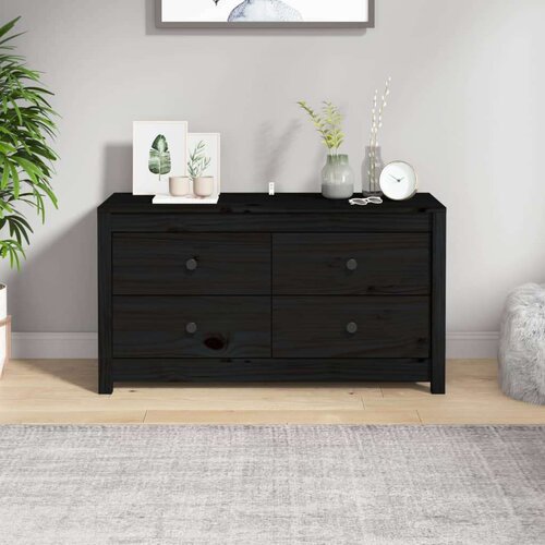  TV omarica črna 100x40x54 cm trdna borovina, (20654105) Slike