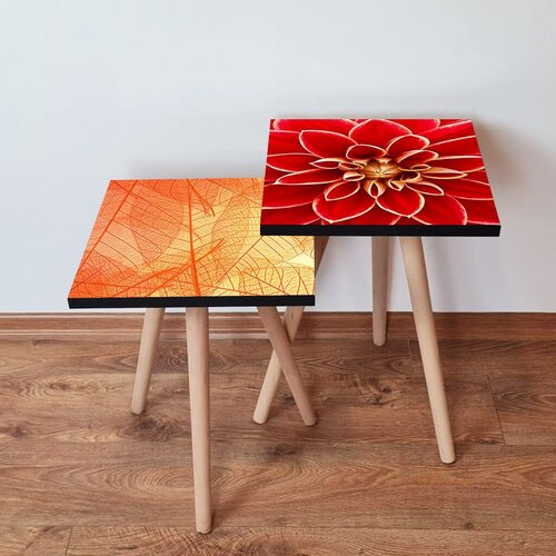 Hanah home set klub stočića 2Shp526, 2 komada, Crveni i narandžasti Cene