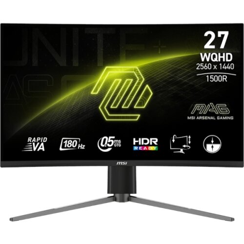 MSI Zaslon MAG-27CQ6PF / 27" / WQHD / 180Hz / 0.5ms (GtG) / ukrivljen / črn - nastavljiv po vi&scaron;ini Cene