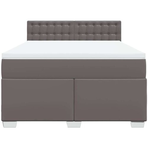 VidaXL Krevet s oprugama i madracem sivi 140x190 cm od umjetne kože Slike