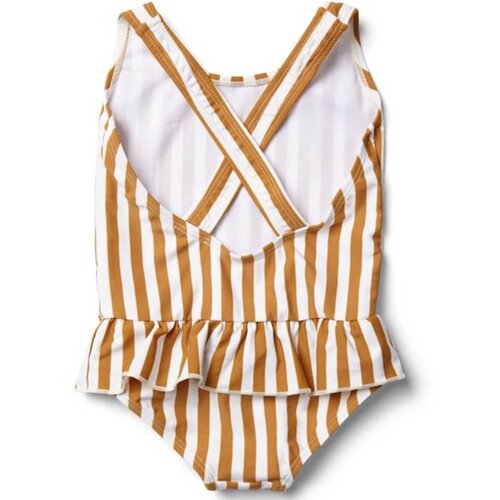 Liewood dječji kupaći kostim s uv za&amp;scaron;titom amara stripe mustard Slike