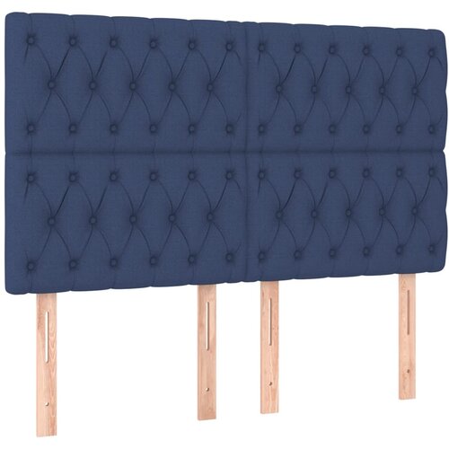  Krevet s oprugama i madracem plavi 140 x 190 cm od tkanine Slike