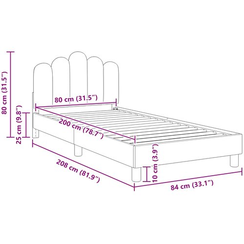  Krevet za djecu s uzglavljem Ružičasta 80 x 200 cm Tkanina Slike