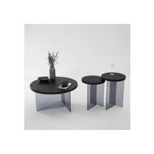 Hanah home set stolova serenity 2 anthracite dark grey Slike