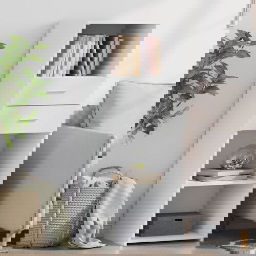 vidaXL Visoka komoda bijela 45 x 42,5 x 124 cm od konstruiranog drva Cijene