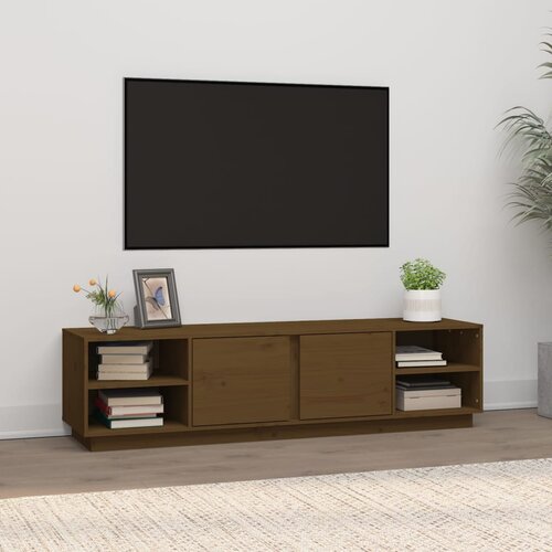 The Living Store TV omarica medeno rjava 156x40x40 cm trdna borovina - TV Omarica, (21375541) Slike