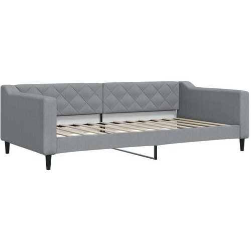 VidaXL Dnevni krevet na razvlačenje svjetlosivi 100x200 cm od tkanine Slike