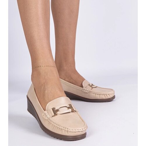 D/CEO marka niezdefiniowana Beige loafers with a wedge made of eco-leather Kappi Slike