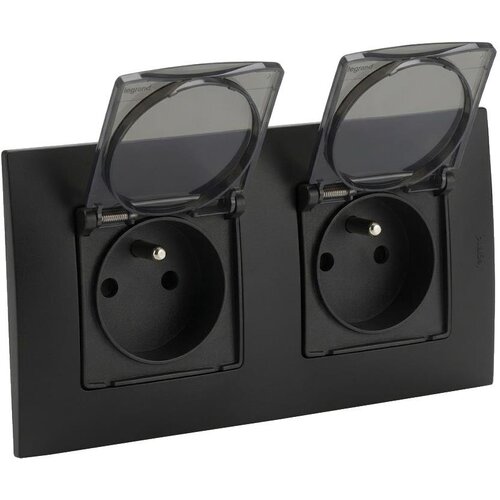 Legrand dvostruka spoljna utičnica 250V/16A niloe IP44 crna Cene