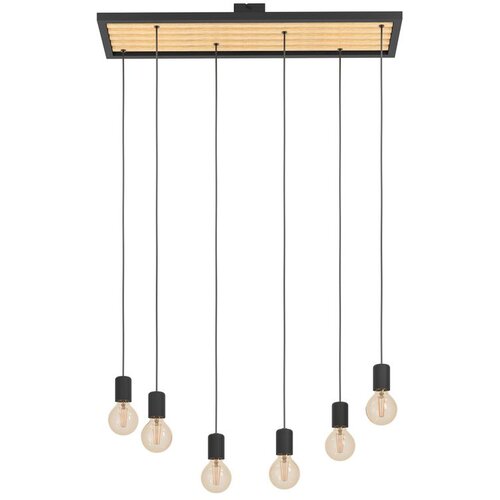 Eglo viseća lampa CONSETT 6xE27 78 cm crna drvo 43725 Slike