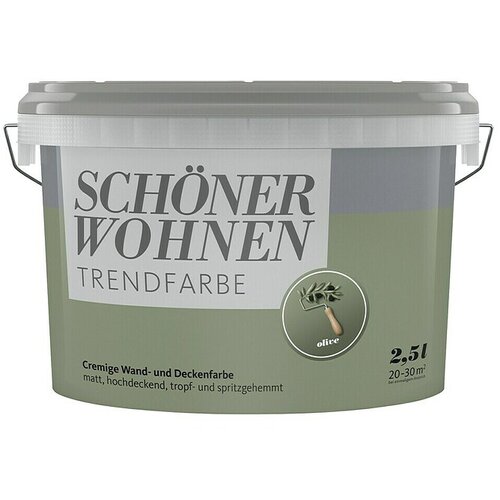 SCH&amp;Ouml;NER WOHNEN-Farbe Boja za zid Trend (Olive, Mat, 2,5 l) Slike