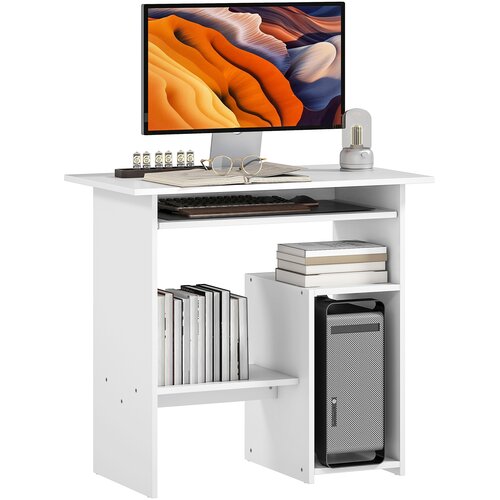 HOMCOM Računalni&scaron;ka miza iverna plo&scaron;ča 80D x 45&Scaron; x 75V cm bela, (5000243028) Cene