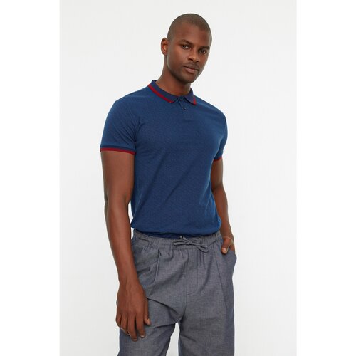 Trendyol Navy Blue Men's Slim Fit Short Sleeve Polo Neck T-shirt Slike