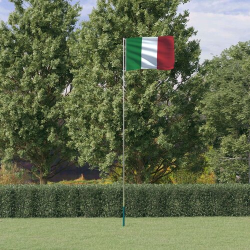 vidaXL Zastava Italije in drog 5,55 m aluminij Cene
