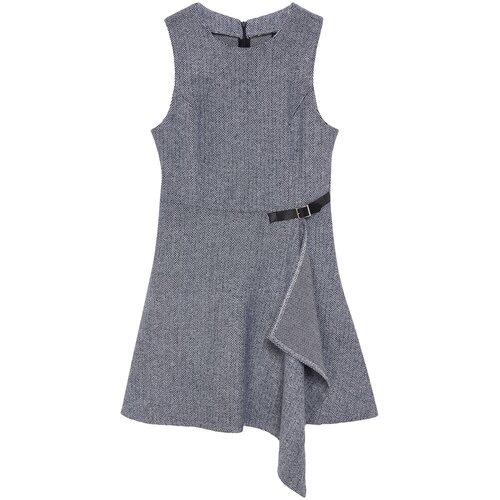 Trendyol Navy Blue Plain Woven Dress Cene