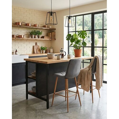 Libra stolica - tamnosivi bar&amp;scaron;un / noge od hrasta x 3 Slike