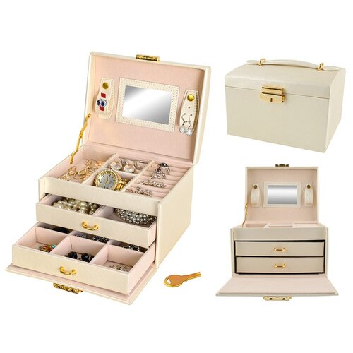  Kutija za nakit s ručkom Beautylushh 06347 -bež Cijene