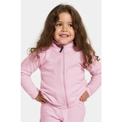 Didriksons Otroški pulover MONTE KIDS FZ 10 roza barva