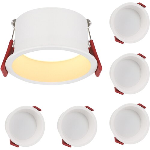 Nettlife 5 vgradnih LED spotov, topla bela 3000 K, za kopalnico, dnevno sobo, kuhinjo, hodnik, pisarno, jedilnico, IP44 5W, (5000046012) Cene