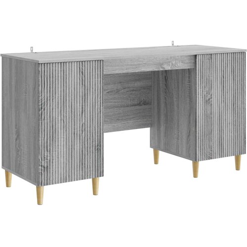  Stol s policom Siva sonoma 142,5 x 50 x 75 cm Konstruirano drvo Slike